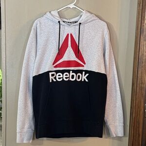 Reebok Men's Red, Gray, and Black Hoodie